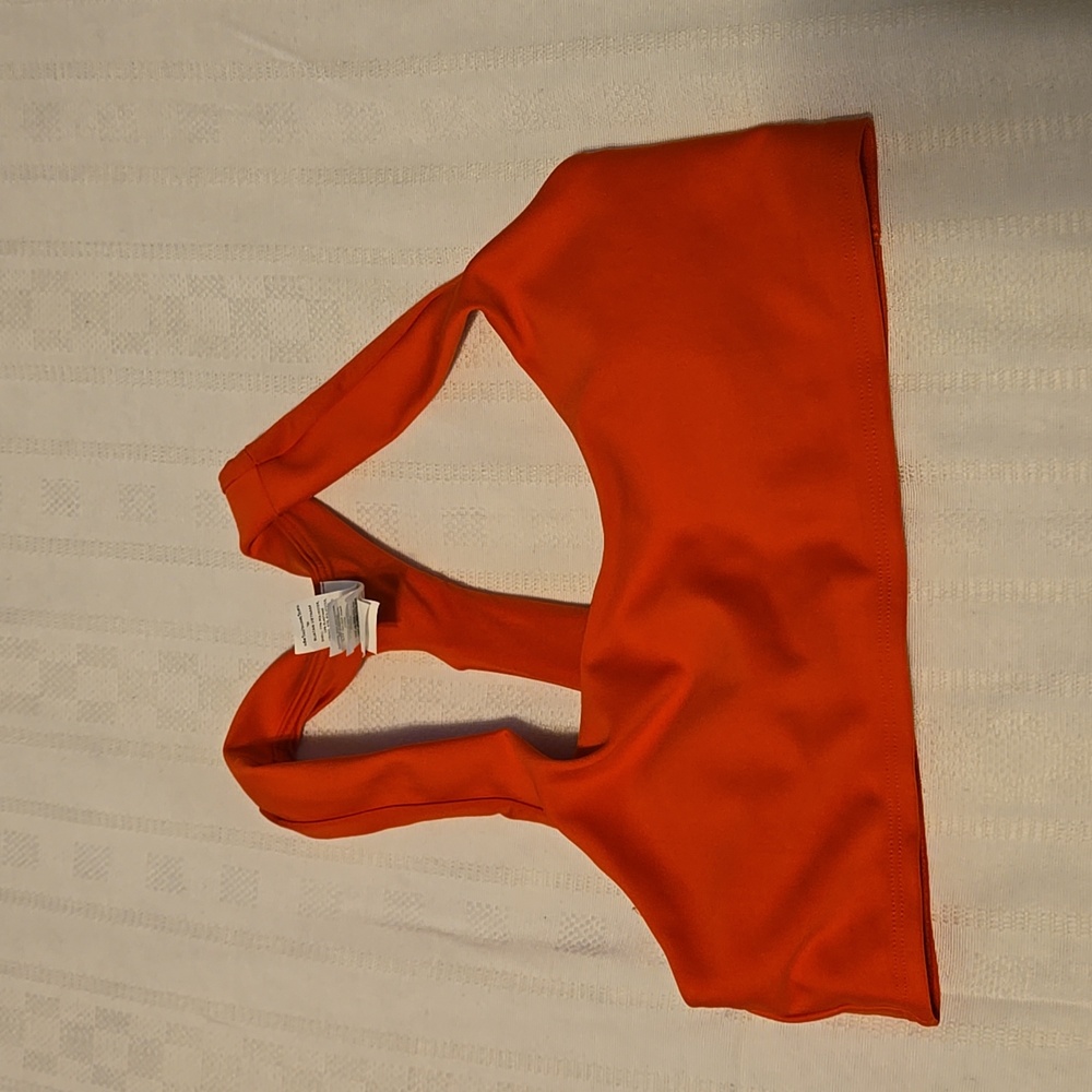 ALO Yoga Orange Scoop Neck Sports Bra
